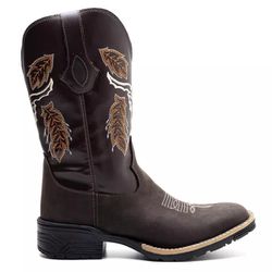Bota Texana Masculina Couro Crazy Horse Cafe e Eco... - FRANCABOOTS 