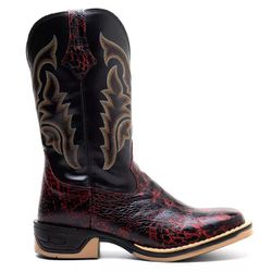 Bota Texana Masculina Couro Jacare Imit Bordo e Ec... - FRANCABOOTS 