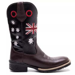 Bota Texana Masculina Couro Floater Chocolate e Ec... - FRANCABOOTS 