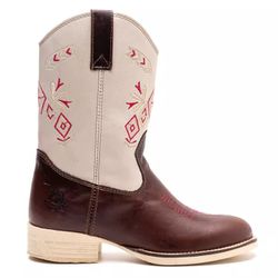 Bota Texana Infantil Premium Couro Fossil Tabaco e... - FRANCABOOTS 