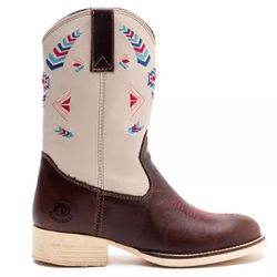Bota Texana Infantil Premium Couro Fossil Tabaco e... - FRANCABOOTS 