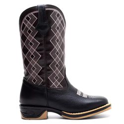 Bota Texana Feminina Couro Floater Preto e Ecologi... - FRANCABOOTS 