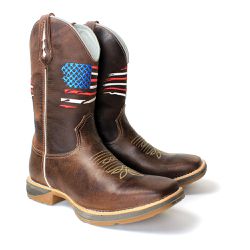 BOTA TEXANA MASCULINA BANDEIRA CANO MEDIO SOLA JUM... - FRANCABOOTS 