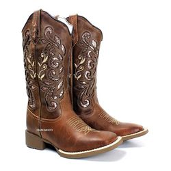 Bota texana hopper feminina bordada laser cour - f... - FRANCABOOTS 