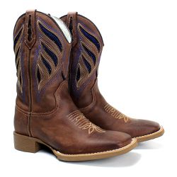 BOTA TEXANA BICO QUADRADO LASER MASCULINA - 201951 - FRANCABOOTS 