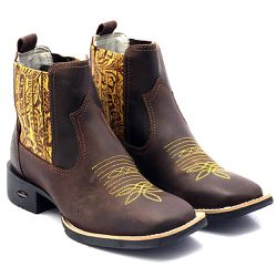 BOTA BOTINA FEMININA BORDADA - 201964 - FRANCABOOTS 