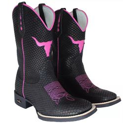 BOTA TEXANA BICO QUADRADO COURO LEGITIMO SNAKER PI... - FRANCABOOTS 