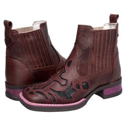 BOTINA TEXANA FEMININA COM RECORTES A LASER - M60... - FRANCABOOTS 