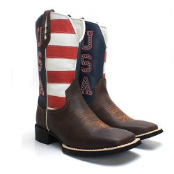 BOTA TEXANA COUNTRY MASCULINA BORDADA USA - FB2020... - FRANCABOOTS 