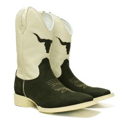 BOTA TEXANA MASCULINA BOI PRETA FB125 COM O SOLADO... - FRANCABOOTS 