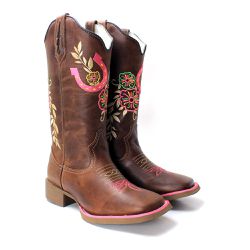 BOTA TEXANA HOPPER FEMININA BORDADA FERRADURA FB48... - FRANCABOOTS 