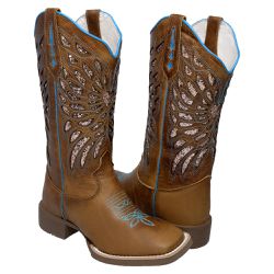 BOTA TEXANA COM RECORTES A LASER AZUL FB71 - FB202... - FRANCABOOTS 