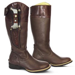 BOTA HÍPICA MASCULINA COURO FLOATER CHOCOLATE E DA... - FRANCABOOTS 