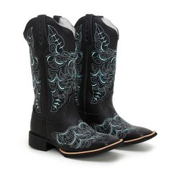 BOTA TEXANA FEMININA BORDADA COURO PRETO FB118 - F... - FRANCABOOTS 