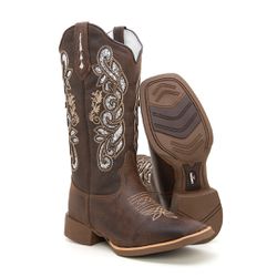 BOTA TEXANA HOOPER FEMININA COM RECORTES A LASER F... - FRANCABOOTS 