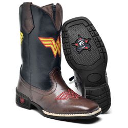 BOTA TEXANA COUNTRY INFANTIL BORDADA SUPER HERÓIS ... - FRANCABOOTS 