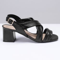 Sandália Sandália Salto Bloco Preto - FRAN-5809 - FRANCINNE PLUS