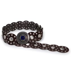 Cinto Feminino Em Couro Legitimo Café Redondo Ofic... - FRC BOTAS TEXANAS