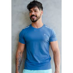 Camiseta Masculina New Trip Com Proteção UV - AZUL... - FRELITH