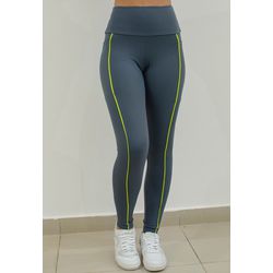 Legging Frelith com Filetes e Bolsos - CINZA ESCUR - FRELITH