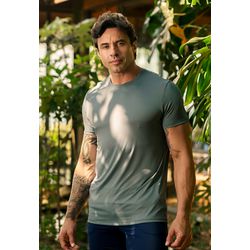 Camiseta Masculina Frelith Básica Crepe - CINZA - FRELITH