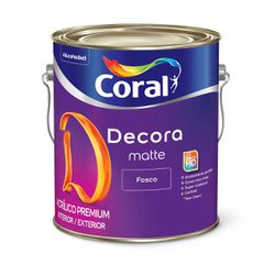 Tinta Coral Acrilico Decora Matte Fosco 3,6LT - Friaça Tintas e Materiais de Construção 