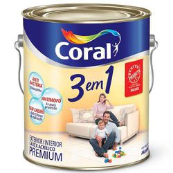 Tinta Coral Acrílica Premium 3 em 1 3,6LT - Friaça Tintas e Materiais de Construção 