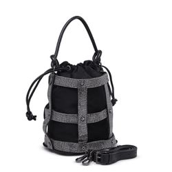 bolsa bucket em nylon preto com hotfix nicole - ni... - FRIEDEN