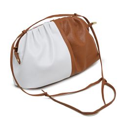 Bolsa Clutch Bicolor Branca/Caramelo Couro Alícia ... - FRIEDEN