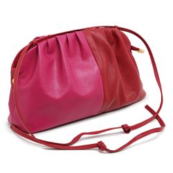 Bolsa Clutch Bicolor Pink/Vermelho Couro Legitimo ... - FRIEDEN