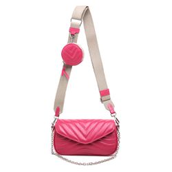 Bolsa Matelasse Pink Com Alça de Gorgurão e Porta ... - FRIEDEN