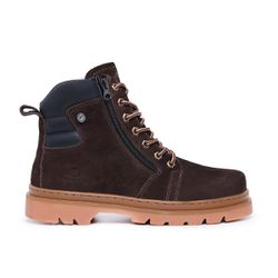 Bota Adventure Masculina de Couro Nobuck Ziper Lat... - FRONTINNI