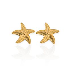 BRINCO FOLHEADO A OURO 18K ESTRELA DOR MAR DOURADO... - Gabriela Ribeiro