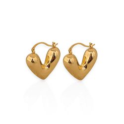 BRINCO FOLHEADO A OURO 18K CORAÇÃO ORGANIC - DOURA... - Gabriela Ribeiro