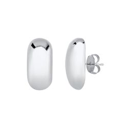 BRINCO RETANGULAR LISO - RODIO BRANCO - 14019R - Gabriela Ribeiro