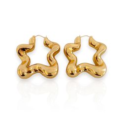 BRINCO FOLHEADO A OURO 18K MAX ESTRELA ORGANICA - ... - Gabriela Ribeiro