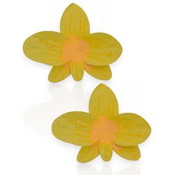 BRINCO FOLHEADO A OURO 18K FLOR ORGANICA COLORIDA ... - Gabriela Ribeiro