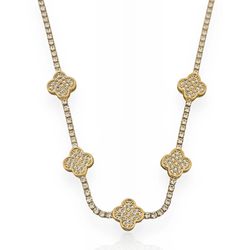COLAR FOLHEADO A OURO 18K INSPIRAÇÃO ZIRCONIAS - C... - Gabriela Ribeiro