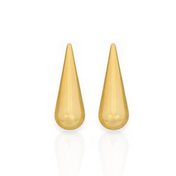 BRINCO FOLHEADO A OURO 18K GOTA AGULHA LISA M - 12... - Gabriela Ribeiro