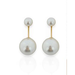 BRINCO FOLHEADO A OURO 18K PEROLA PENDENTE - BRI1... - Gabriela Ribeiro