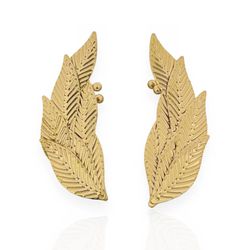 BRINCO EAR CUFF FOLHEADO A OURO 18K FOLHAS - BRI12... - Gabriela Ribeiro