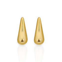 BRINCO FOLHEADO A OURO 18K GOTA AGULHA LISA P - BR... - Gabriela Ribeiro