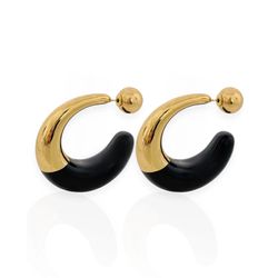 BRINCO FOLHEADO A OURO 18K ARGOLA RESINADA ESFERAS... - Gabriela Ribeiro