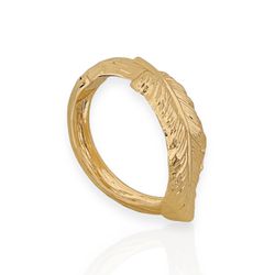 BRACELETE FOLHEADO A OURO 18K FOLHA TRABALHADA - B... - Gabriela Ribeiro