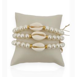 TRIO PULSEIRAS PEROLAS/BUZIOS - PUL4371F - Gabriela Ribeiro