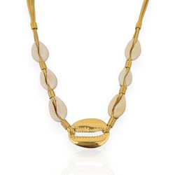 COLAR CHOKER FOLHEADO A OURO 18K BUZIOS - COL8613... - Gabriela Ribeiro
