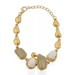 PULSEIRA FOLHEADO A OURO 18K PEDRAS - PUL4489-8F1 - Gabriela Ribeiro