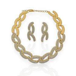 CONJUNTO COLAR E BRINCO FOLHEADO A OURO 18K MARSAL... - Gabriela Ribeiro