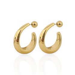 BRINCO FOLHEADO A OURO 18K ARGOLA COM PONTEIRA ESF... - Gabriela Ribeiro