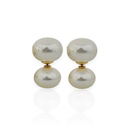BRINCO FOLHEADO A OURO 18K PEROLA DUPLA - BRI12367... - Gabriela Ribeiro
